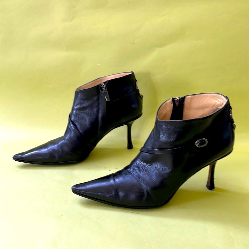 Vintage black/silver Jimmy Choo all leather booties